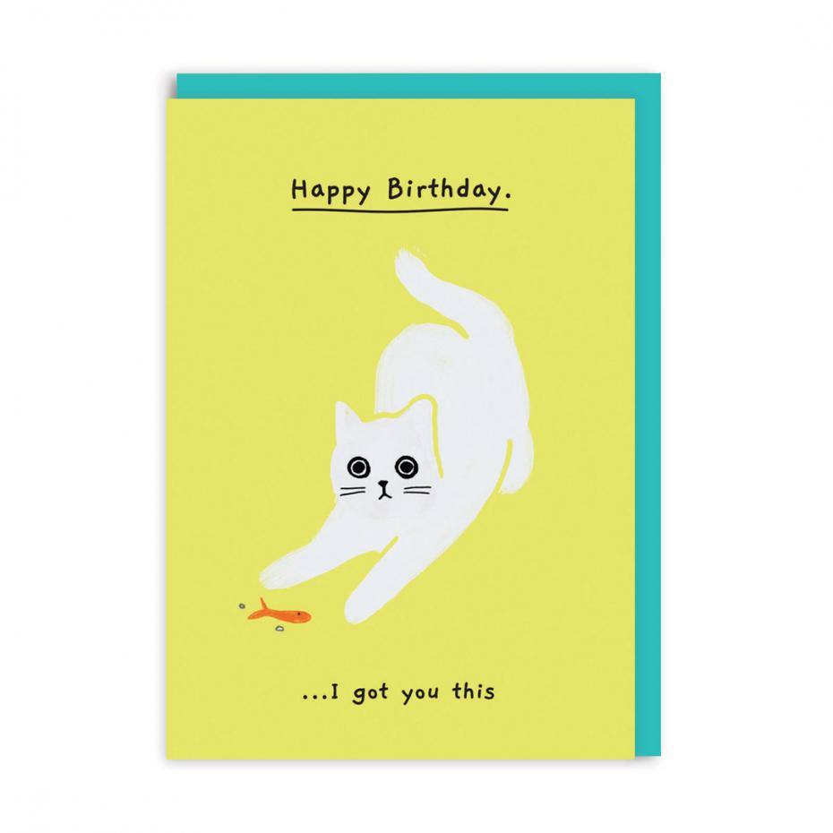 Ken the Cat 'Happy Birthday Gift' card